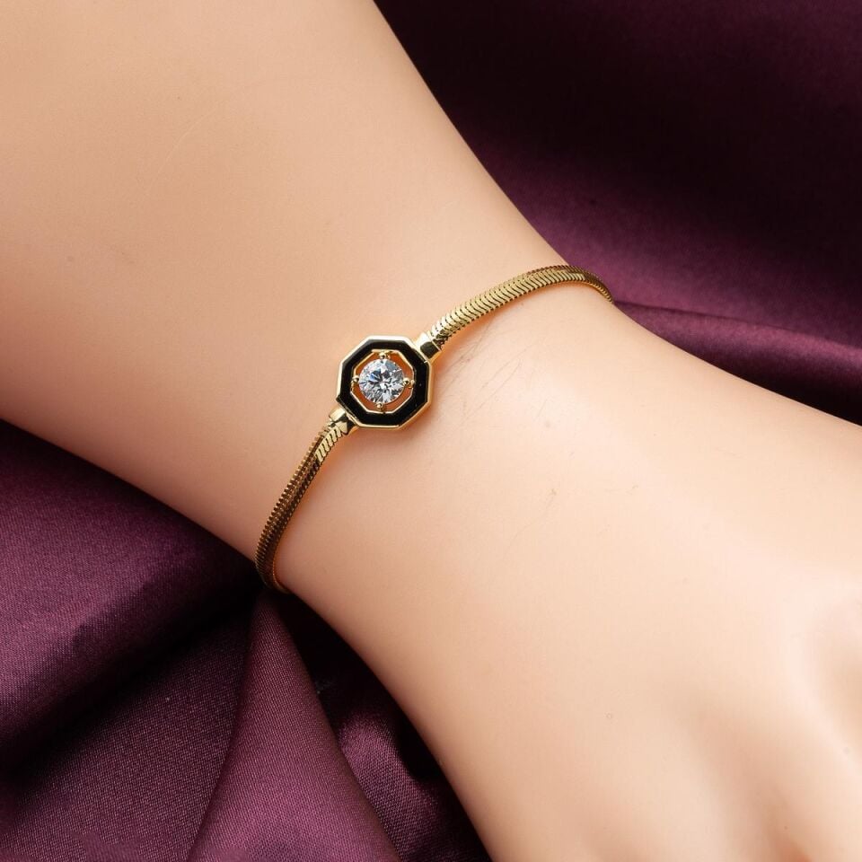 Çağla Tektaşlı Altın Takı Seti