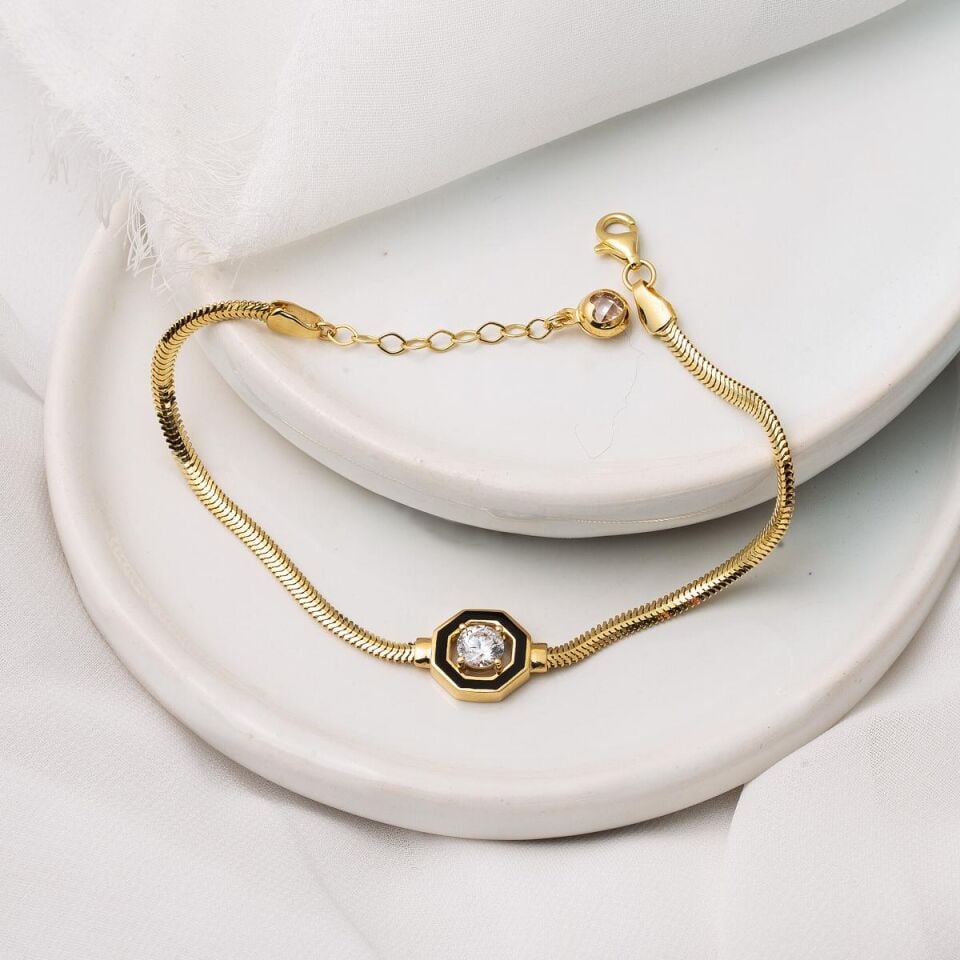 Çağla Tektaşlı Altın Takı Seti