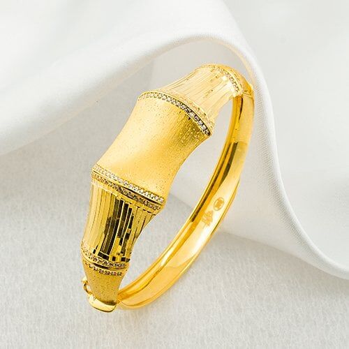 Taşlı Altın Kelepçe Bilezik