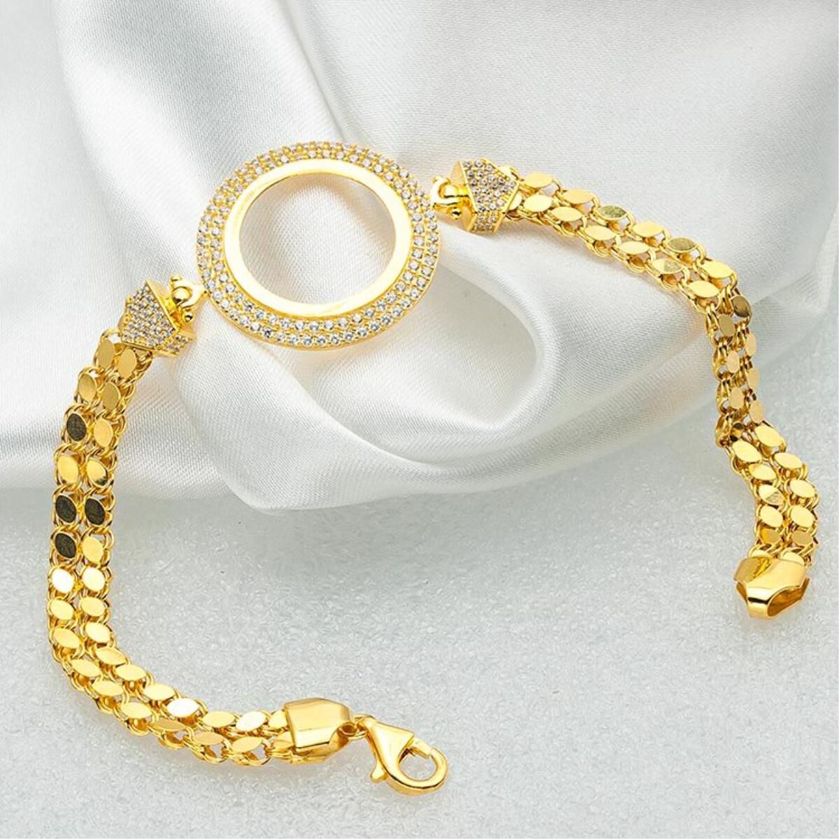 Favori Gold Çeyrek Altın Çerçeveli Bileklik
