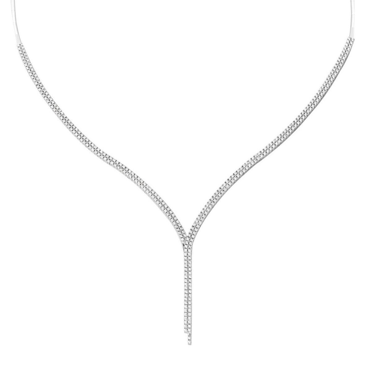 2 Sıra Beyaz Altın Su Yolu Gerdanlık