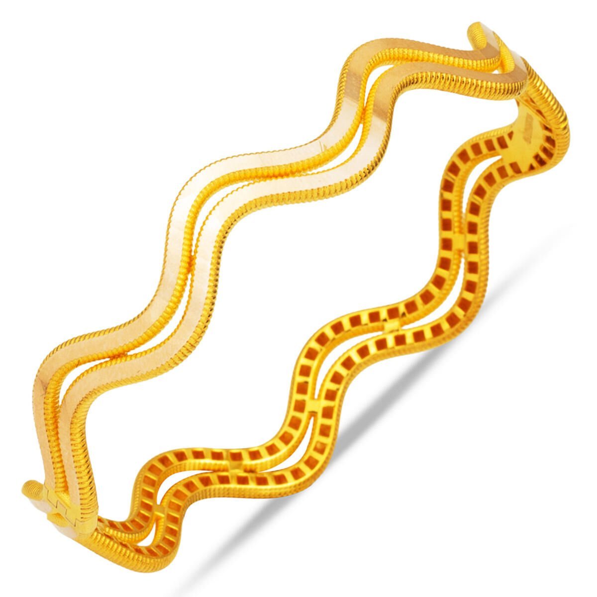 Zikzaklı Ajda Kelepçe Altın Bileklik