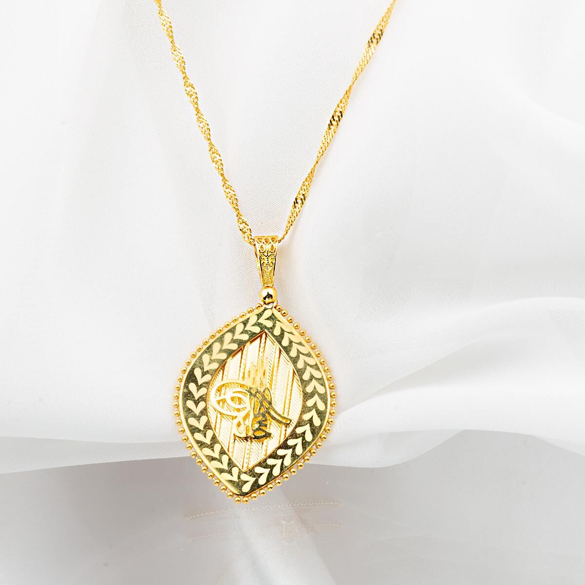 Taşsız Göz Tuğra Altın Kolye