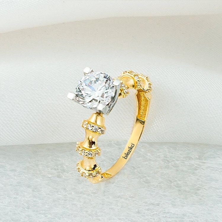 Fantazi Tektaş 14 Ayar Altın Yüzük