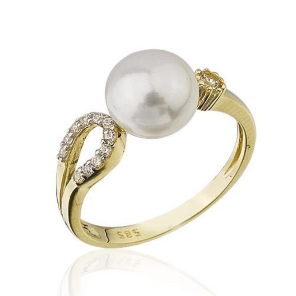 Gelibolu 14 Ayar Altın İncili Yüzük