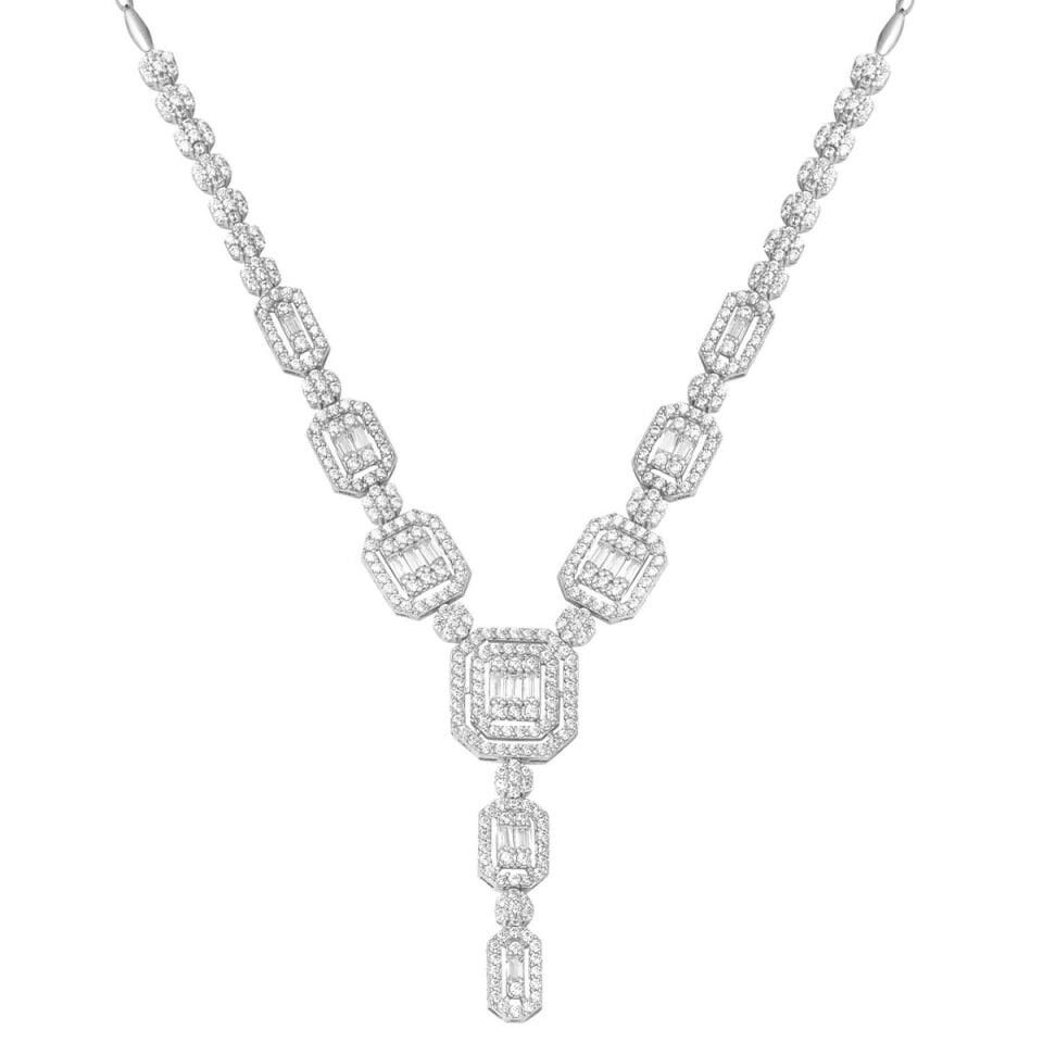 14 Ayar Beyaz Altın Baget Gerdanlık