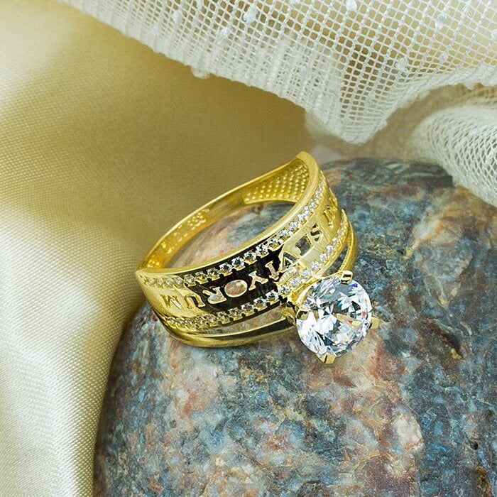 Seni Seviyorum Tektaşlı 14 Ayar Altın Yüzük