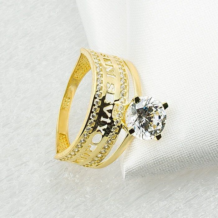 Seni Seviyorum Tektaşlı 14 Ayar Altın Yüzük