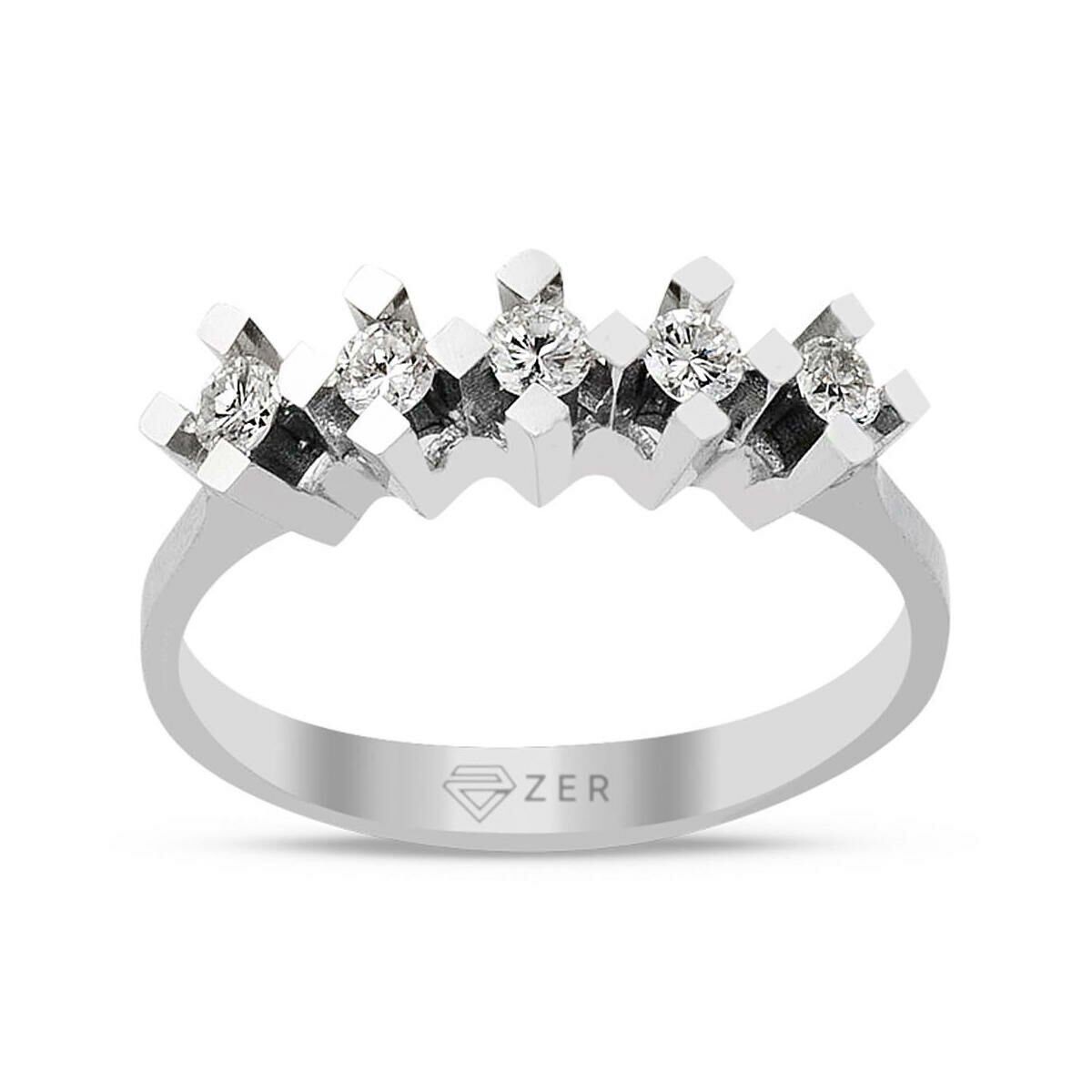 0,40 Karat 5 Taş Pırlanta Altın Yüzük