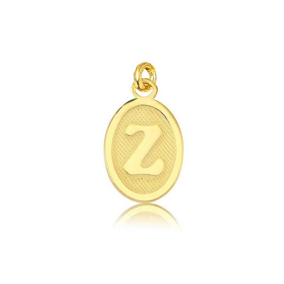 Z Harfi Oval Altın Kolye Ucu