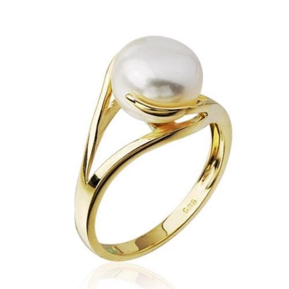 Seyran 14 Ayar Altın İncili Yüzük