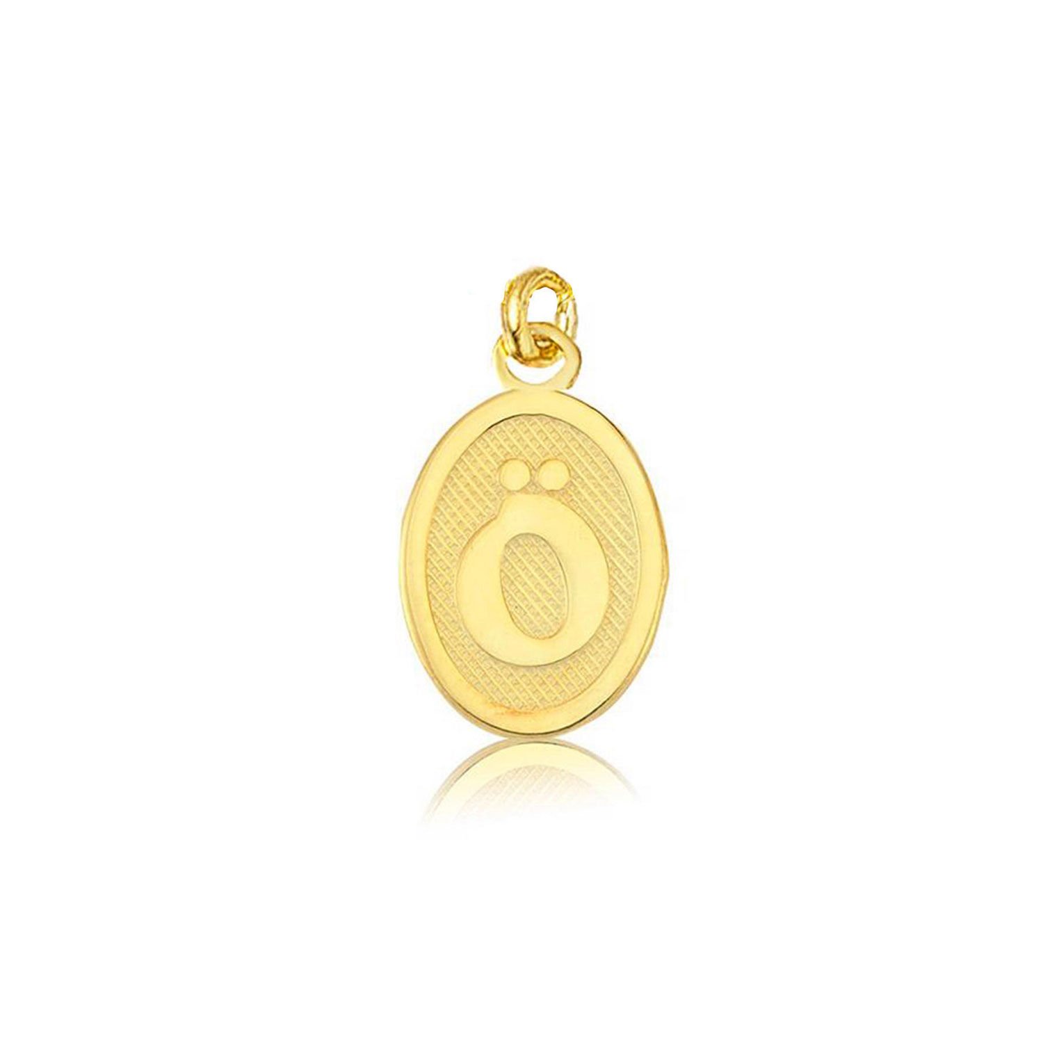 Ö Harfi Oval Altın Kolye Ucu