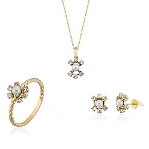 Angers İncili Mini Altın Set