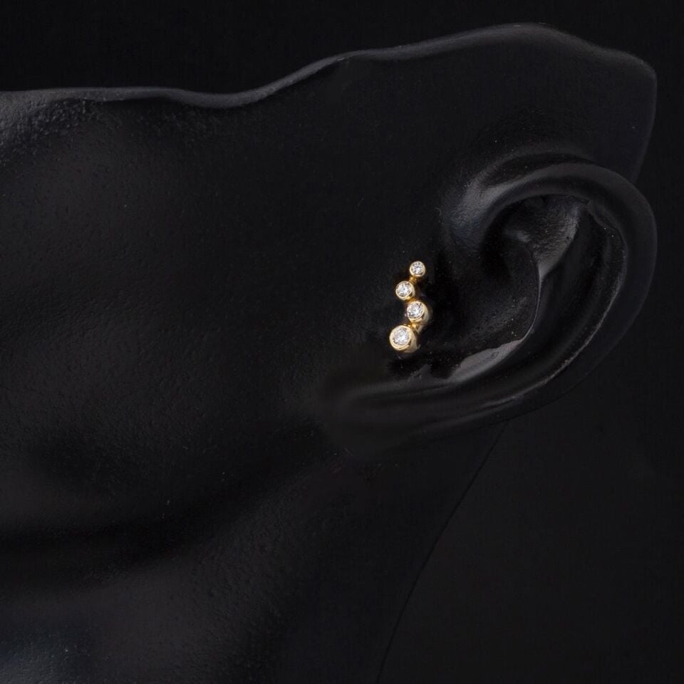 14 Ayar Altın Piercing Tragus Küpe