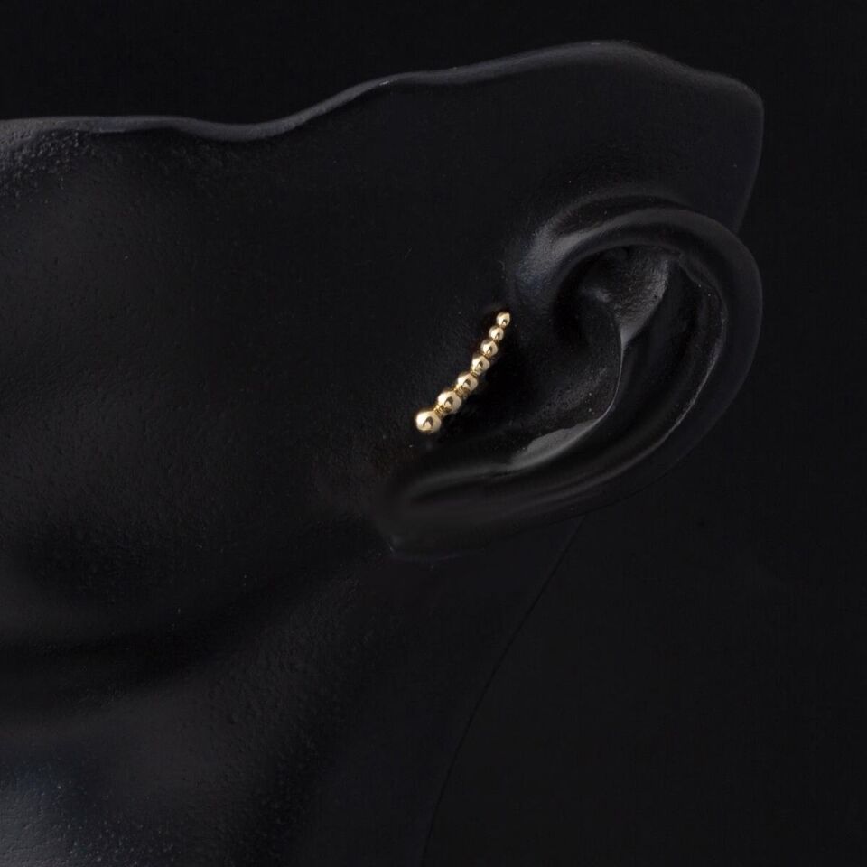 14 Ayar Altın Piercing Tragus Küpe