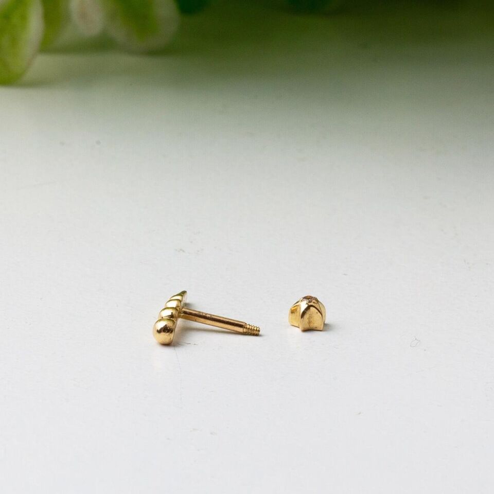 14 Ayar Altın Piercing Tragus Küpe