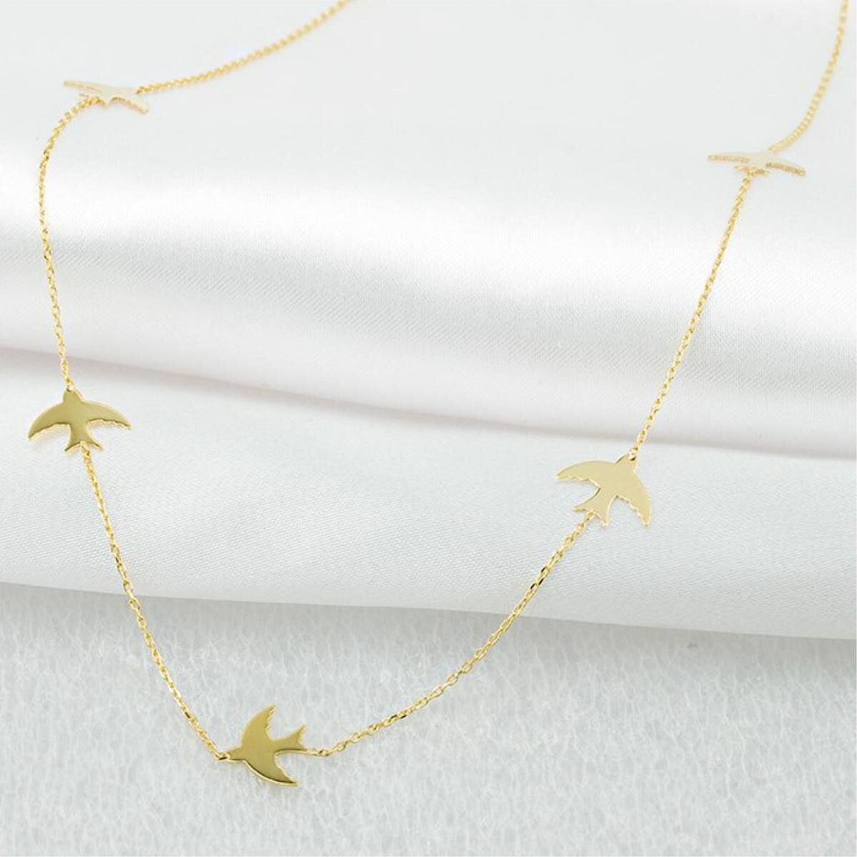 Kırlangıçlar 14 Ayar Altın Kolye