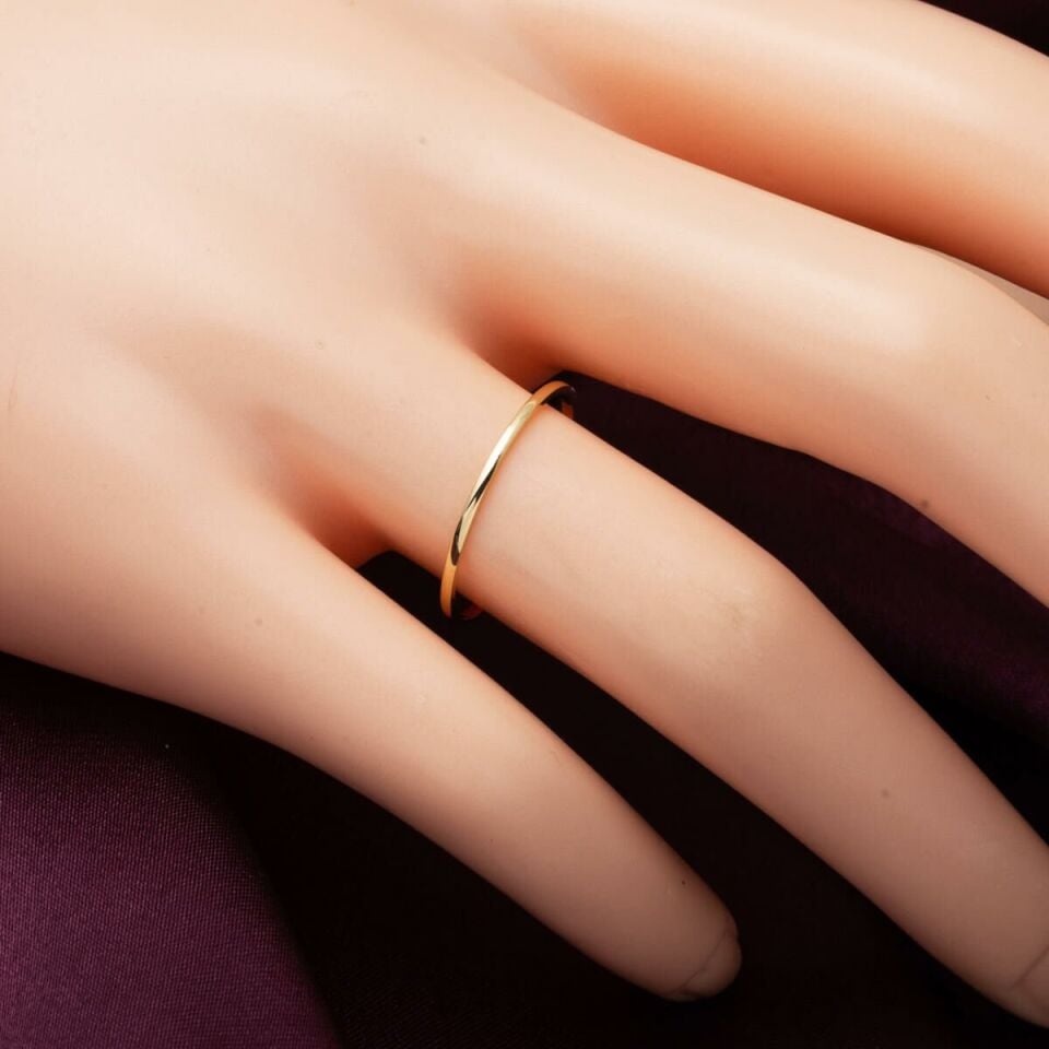 14 Ayar Klasik İnce Kadın Altın Alyans 1 mm.