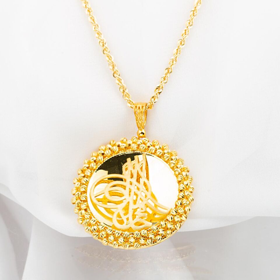 Dorika Toplu Tuğralı Altın Kolye