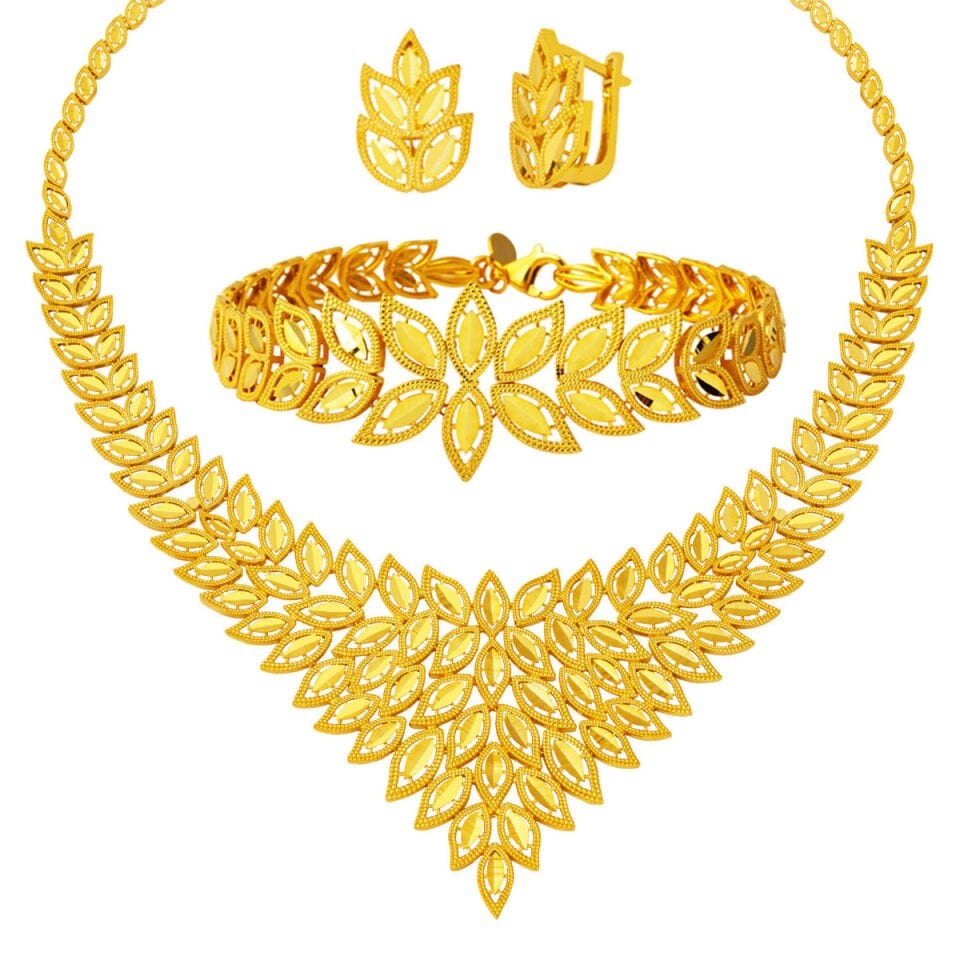 14 Ayar Altın Modern Taşsız Düğün Seti