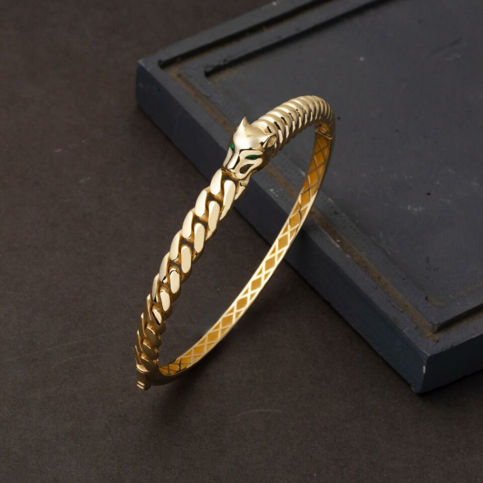 14 Ayar Puma Kelepçe Altın Bilezik