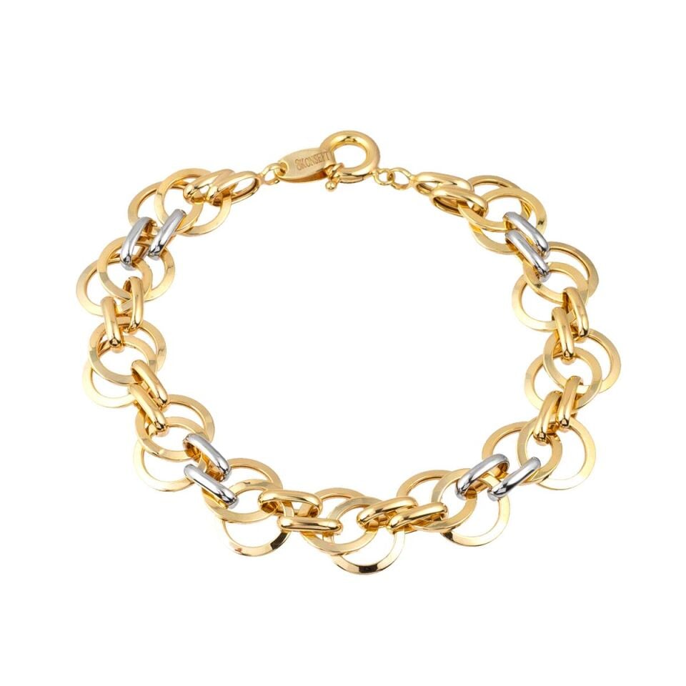 2 Renkli Hallow Altın Bileklik