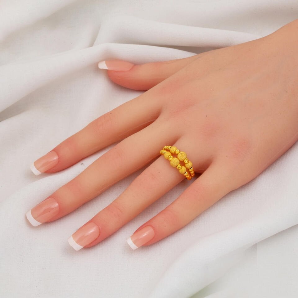 Çift Sıra Dorika Altın Yüzük