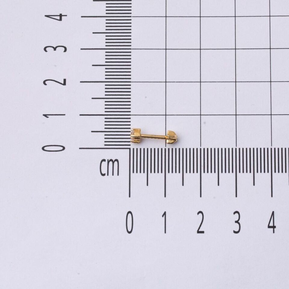 14 Ayar Altın Tektaş Tragus Küpe