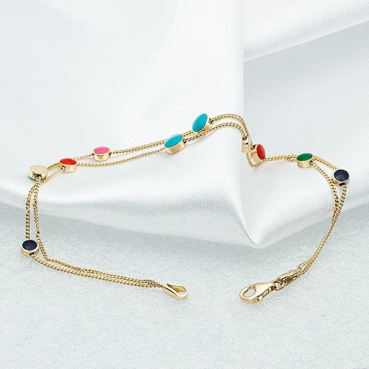 Mineli 14 Ayar Altın Taşsız Bileklik