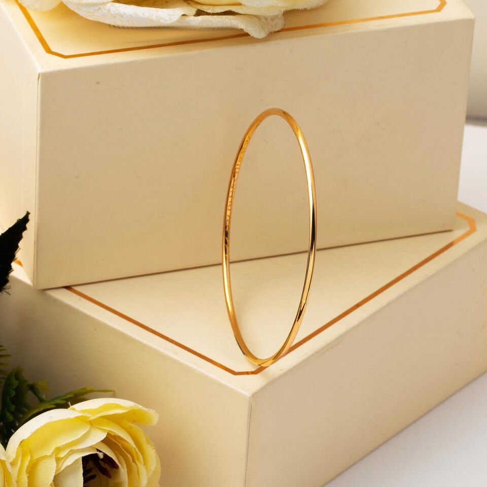 22 Ayar Sade Düz Ajda Tel Bilezik 6 Gr.