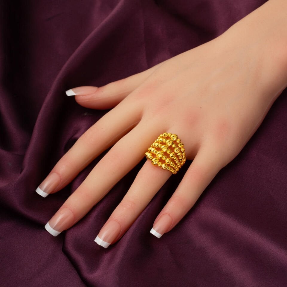 5 Sıra Dorikalı Altın Kadın Yüzük