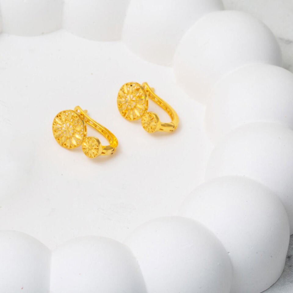 Defne 14 Ayar Altın Küpe