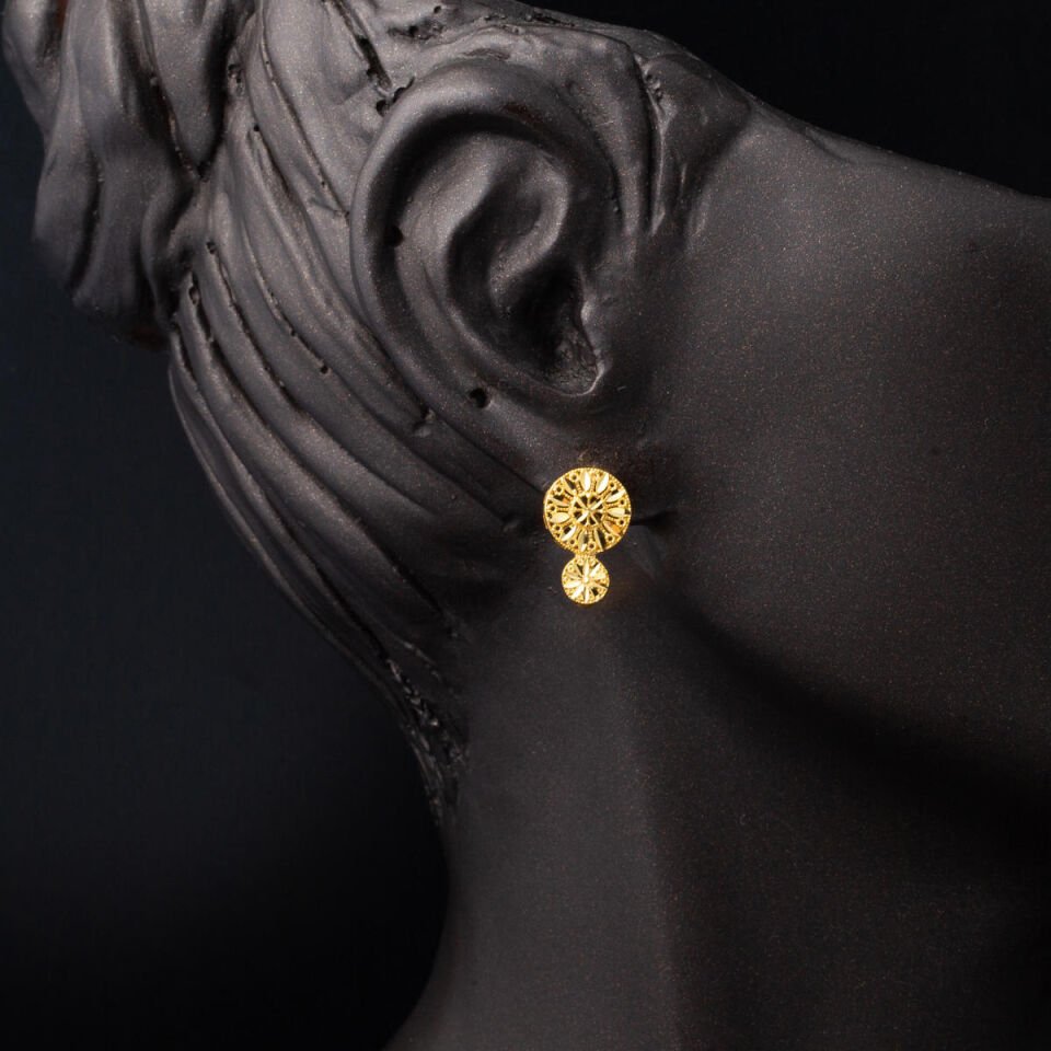 Defne 14 Ayar Altın Küpe