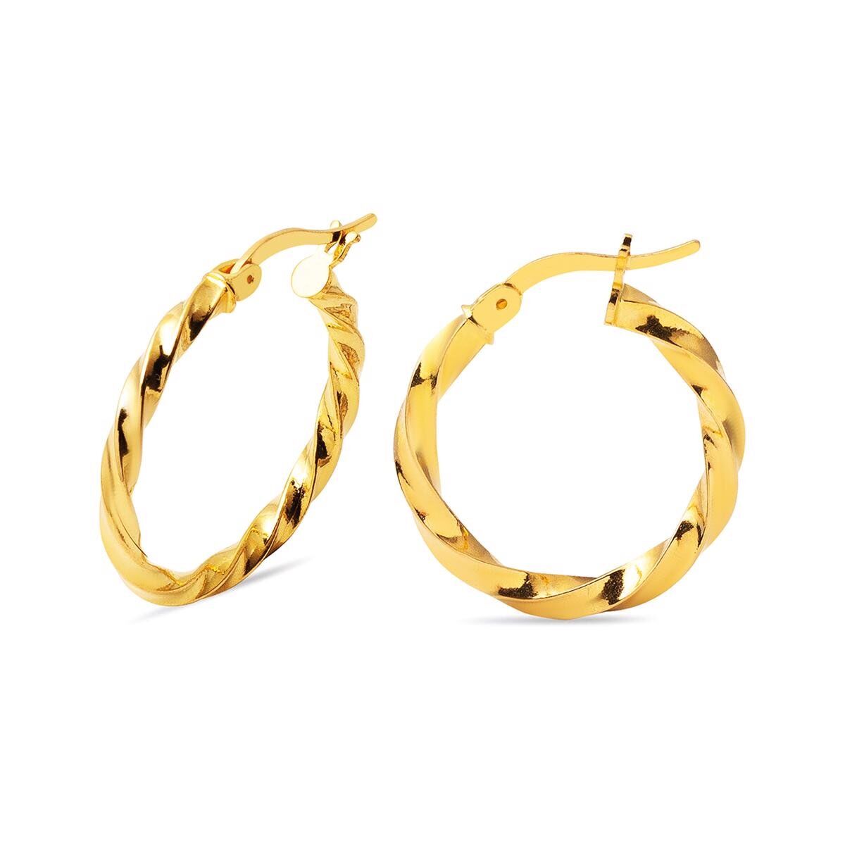 Burgu 2 cm. Çaplı 22 Ayar Halka Küpe