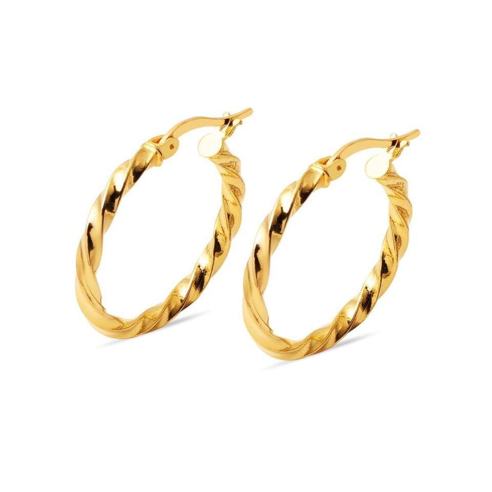 Burgu 2 cm. Çaplı 22 Ayar Halka Küpe