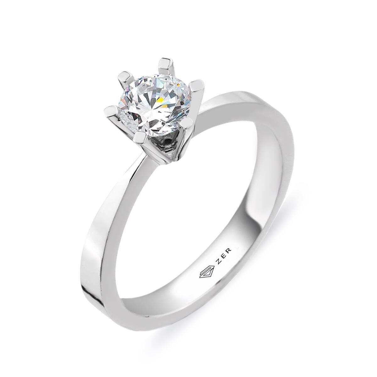 0,30 Karat Mozanit Tektaşlı Altın Yüzük