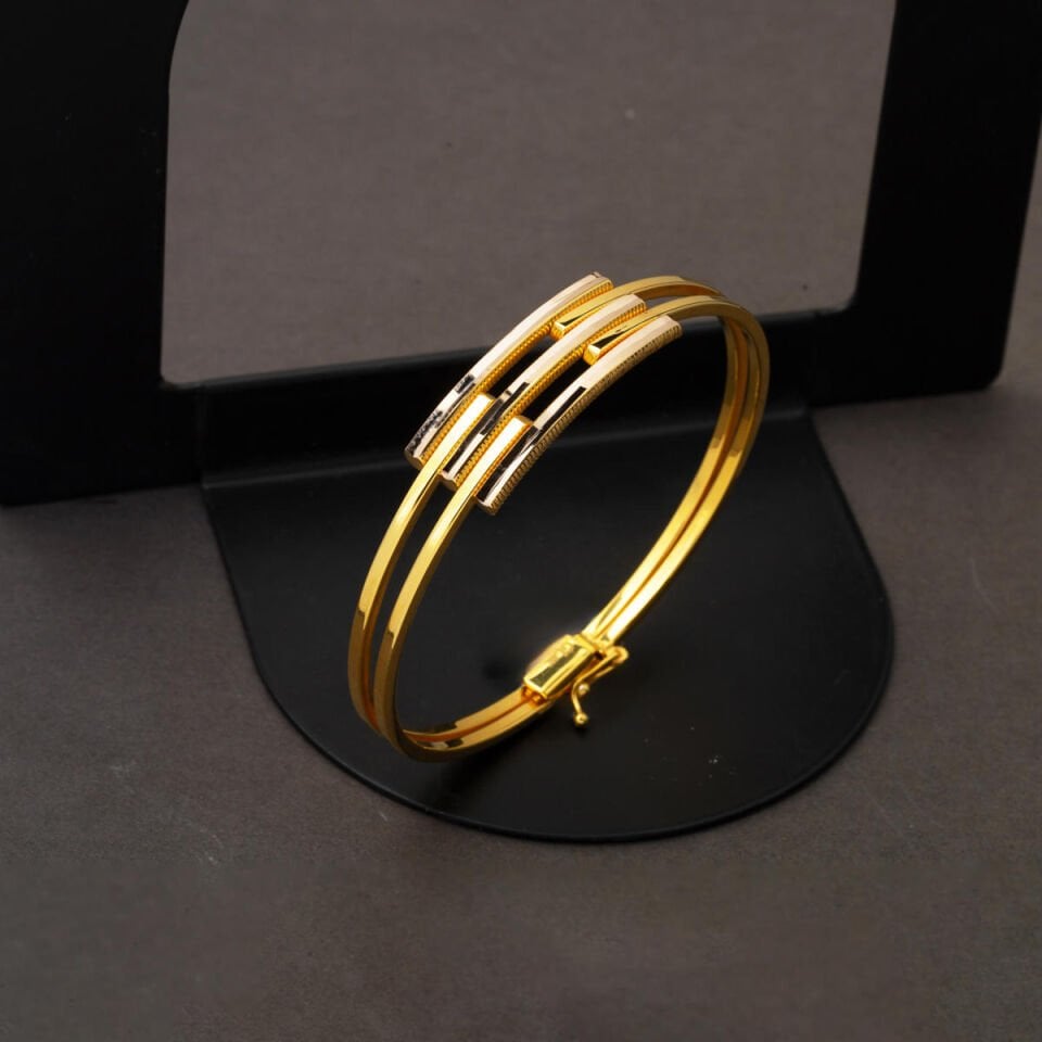 Ajda Model Üçlü Kaburga Altın Bilezik