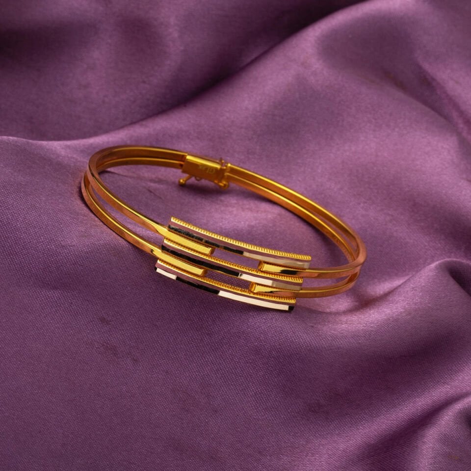 Ajda Model Üçlü Kaburga Altın Bilezik