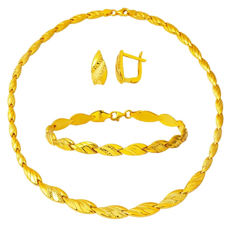 Taşsız 14 Ayar Altın Düğün Seti