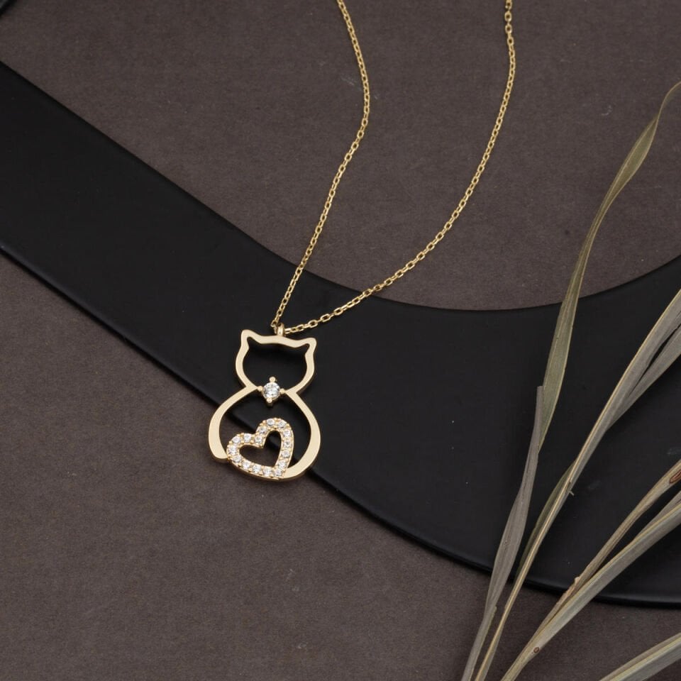 Kedi Kolye 14 Ayar Altın