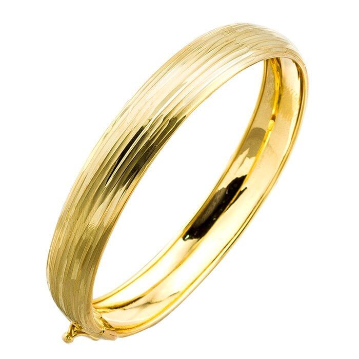 1 Cm. Ağaç Kabuğu 14 Ayar Altın Kelepçe Bilezik