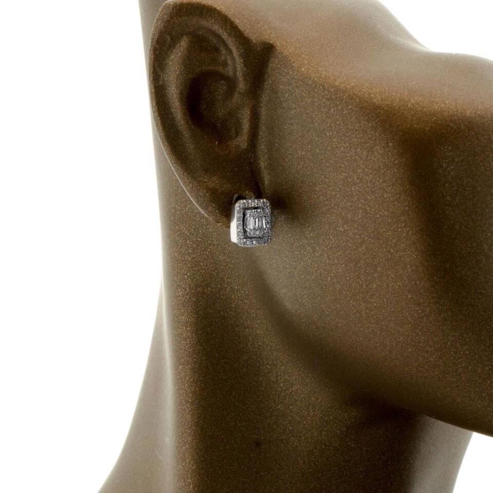 0,86 Karat Pırlanta Baget Küpe