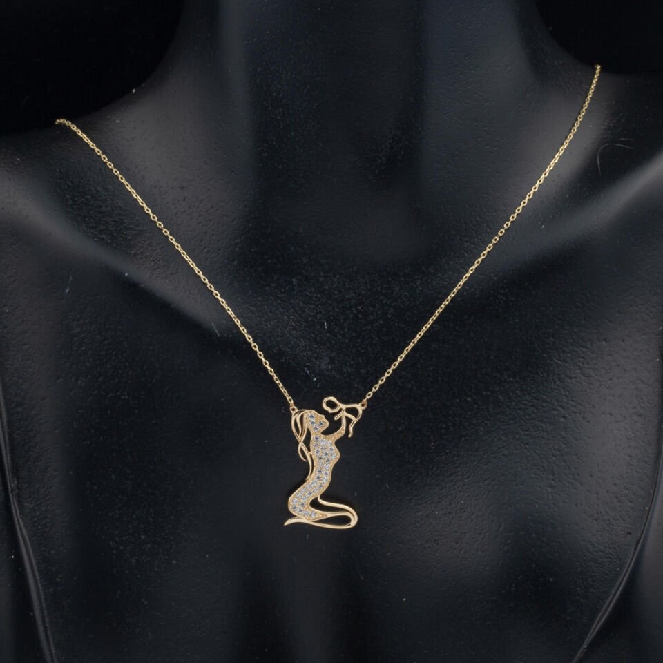 Altın Anne Bebek Kolyesi