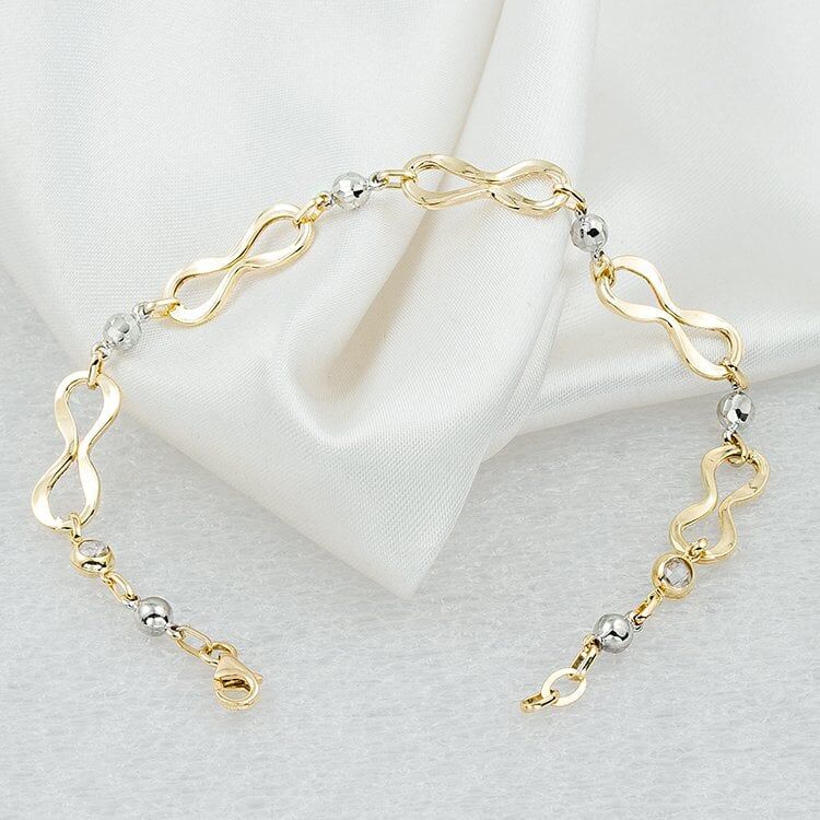 İtalyan Toplu Sonsuzluk 14 Ayar Altın Bileklik