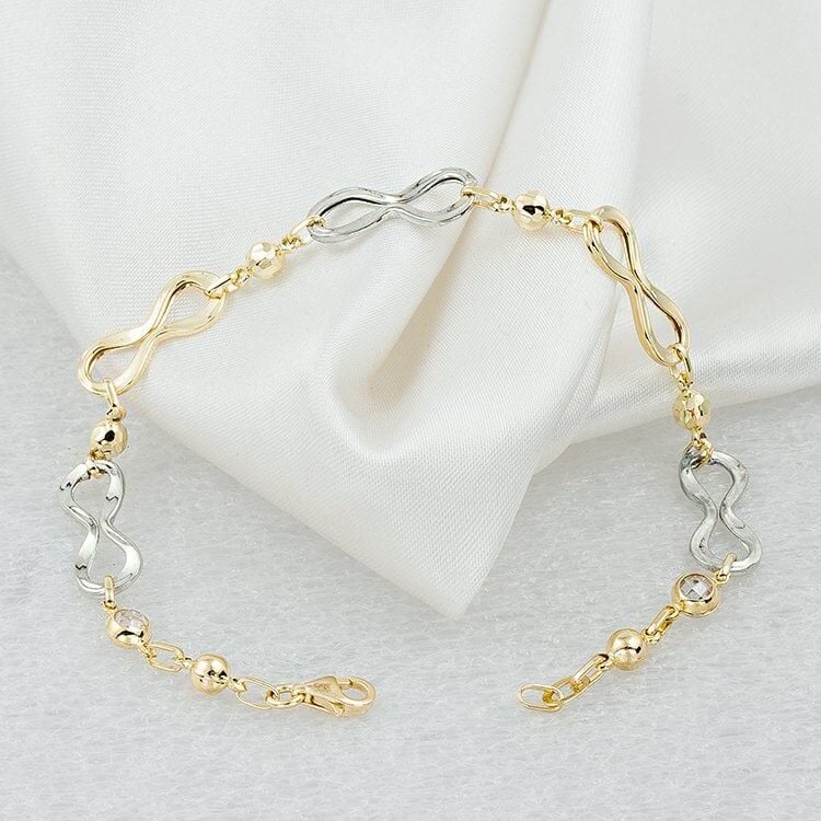 Sonsuzluk İtalyan Toplu 14 Ayar Altın Bileklik