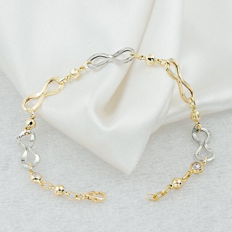 Sonsuzluk İtalyan Toplu 14 Ayar Altın Bileklik