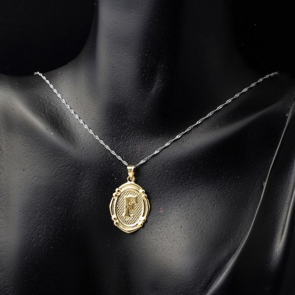 14 Ayar İtalyan F Harfi Kolye Ucu