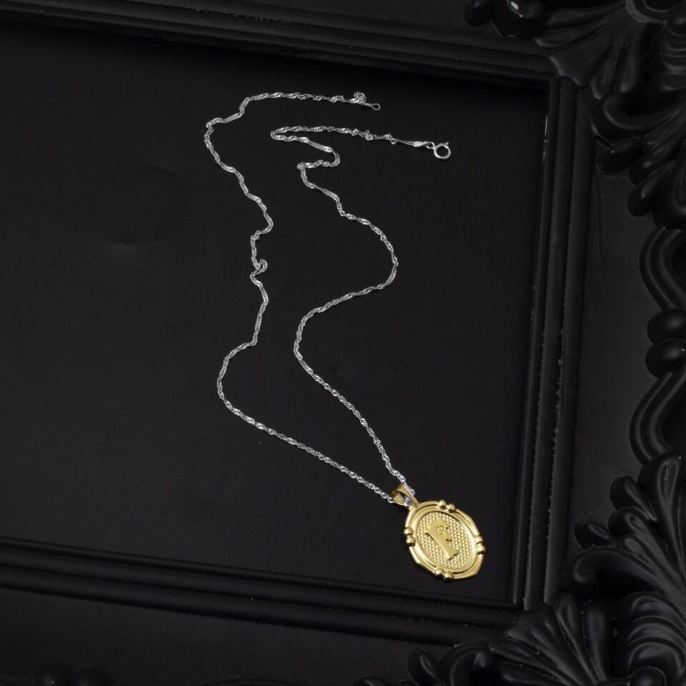 14 Ayar İtalyan F Harfi Kolye Ucu