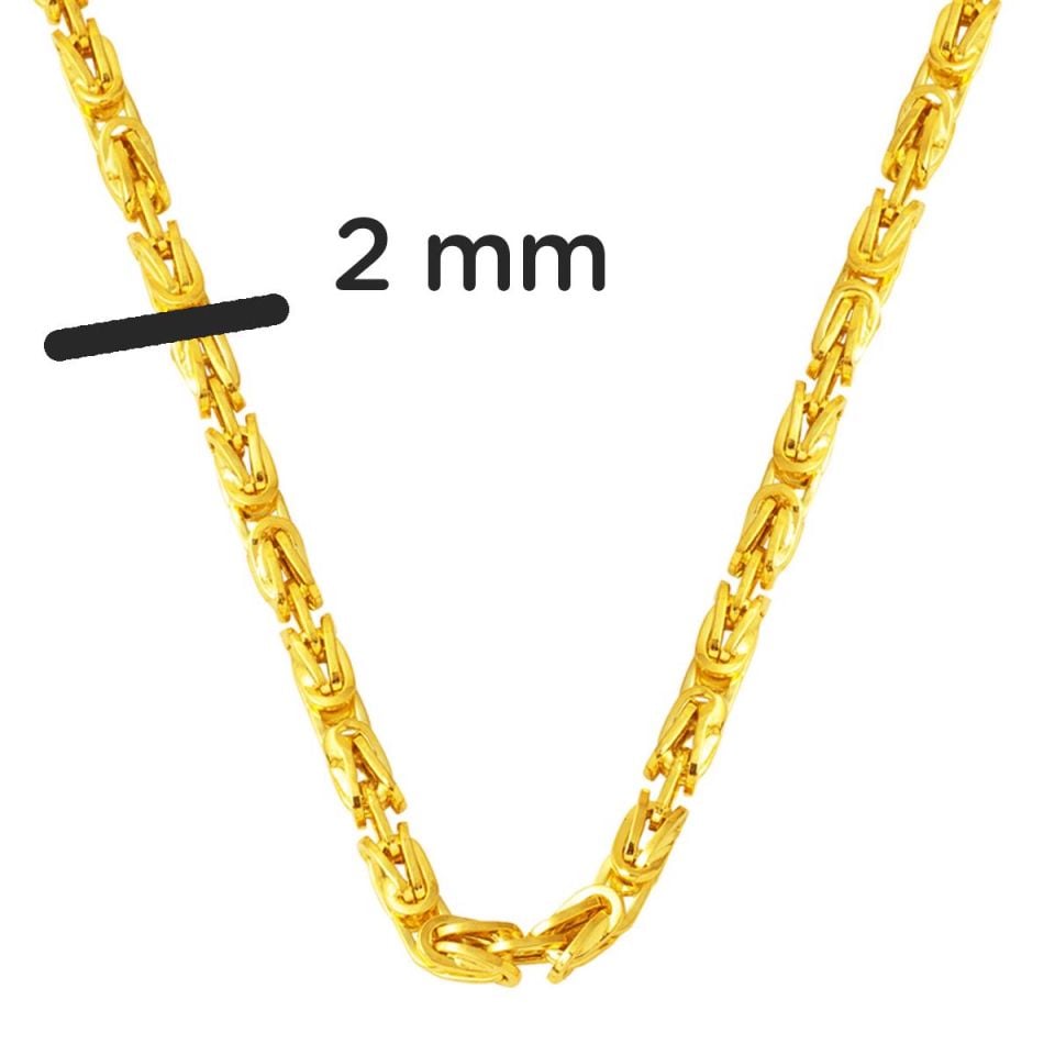 22 Ayar Altın 2 mm Kral Zincir 60 cm