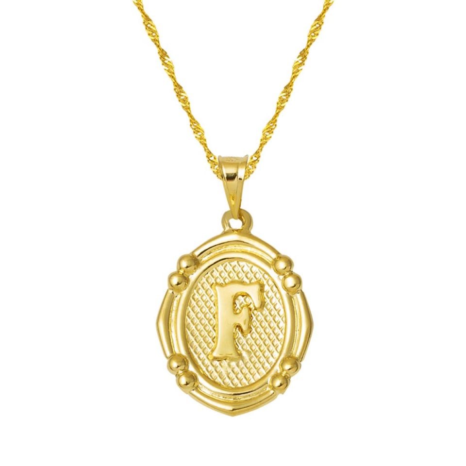 14 Ayar İtalyan F Harfi Kolye